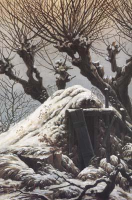Caspar David Friedrich Hut in the Snow (mk10) oil painting image